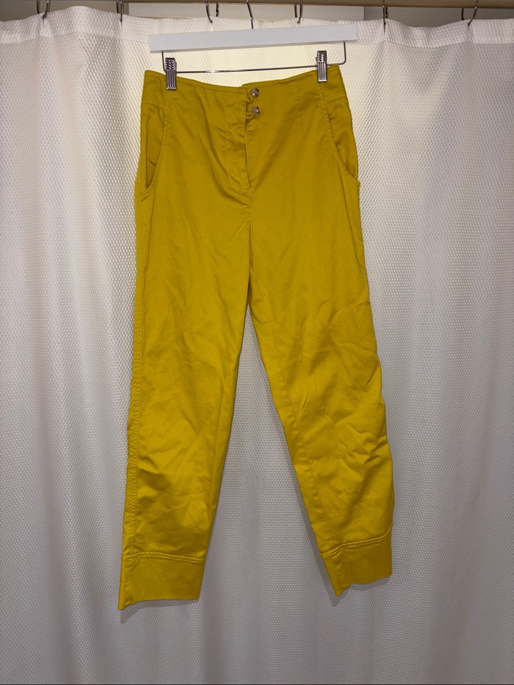 Maeve by Anthropologie Pretty Yellow Cuffed Pants